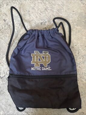 Navy and Black Drawstring Backpack